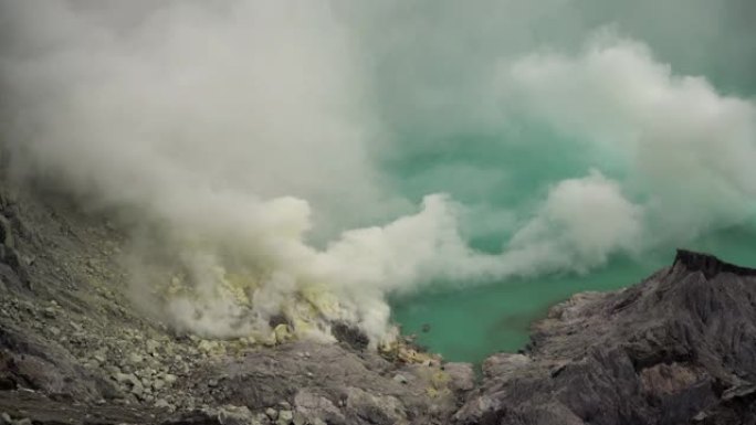 Ijen火山和硫磺矿的风景