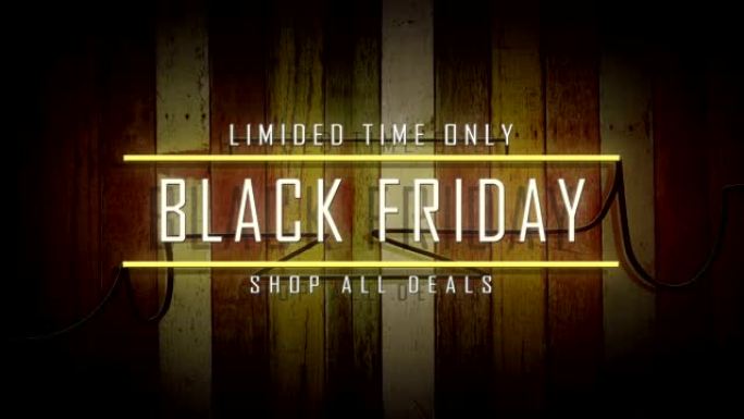 木墙上的blackfriday霓虹灯