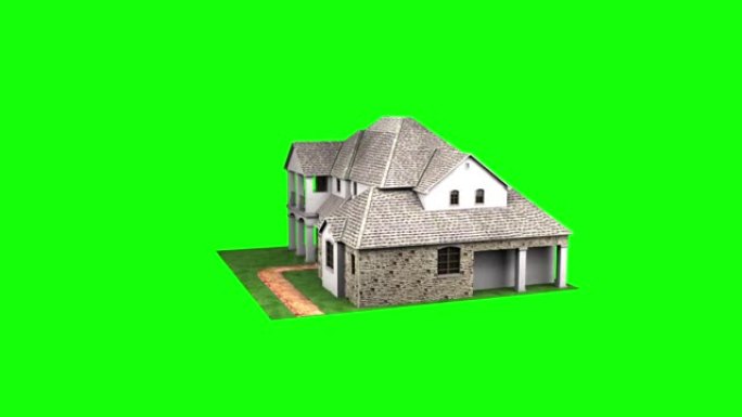 美国房屋循环绿布绿幕扣绿视频素材绿屏合成