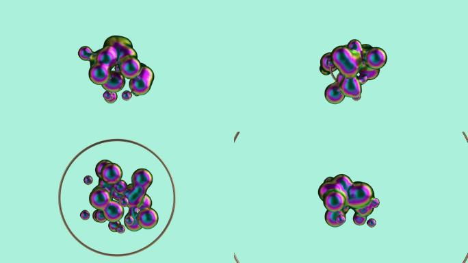 球形气泡绿色背景抽象3d渲染运动