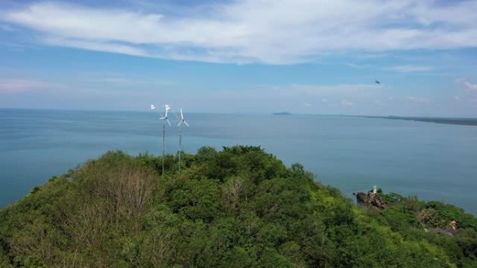 电力生产风车风车航拍鸟瞰俯拍俯视