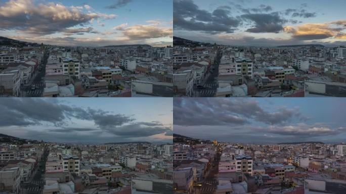 厄瓜多尔基多城市顶级观景云景时间光景