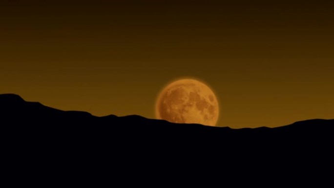 更大的月亮升起并向上移动，4k视频