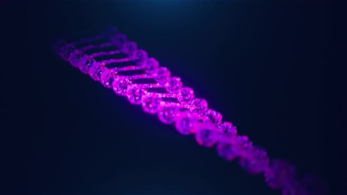 抽象暗DNA双螺旋景深旋转