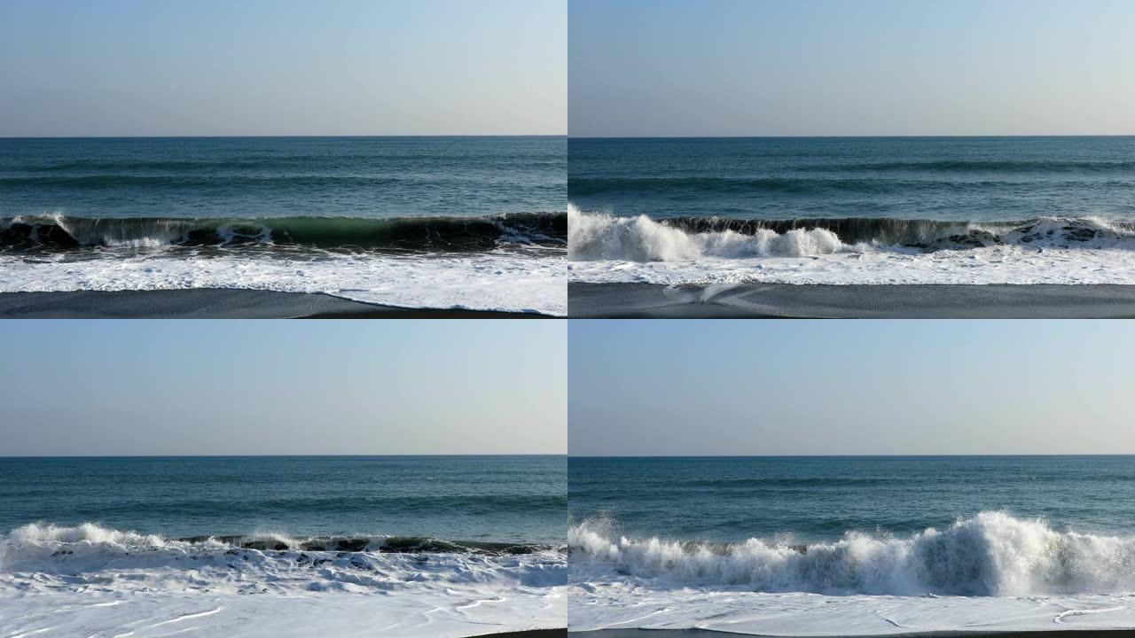 海浪冲向Oiso海岸5