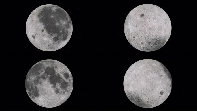 地球月亮3d立体特效素材月球自转