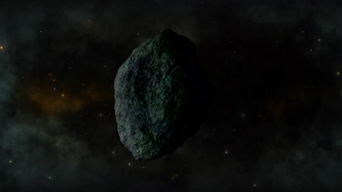 太阳系中的小行星向观看者缓慢旋转