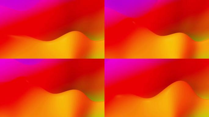 具有抽象流体梯度的4k无缝回路，内部辉光波浪形表面。美丽的颜色梯度作为抽象的液体背景，流畅的动画。3