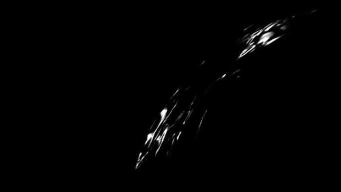 抽象黑流。黑色背景上的油液纹理。数字3D动画循环4K
