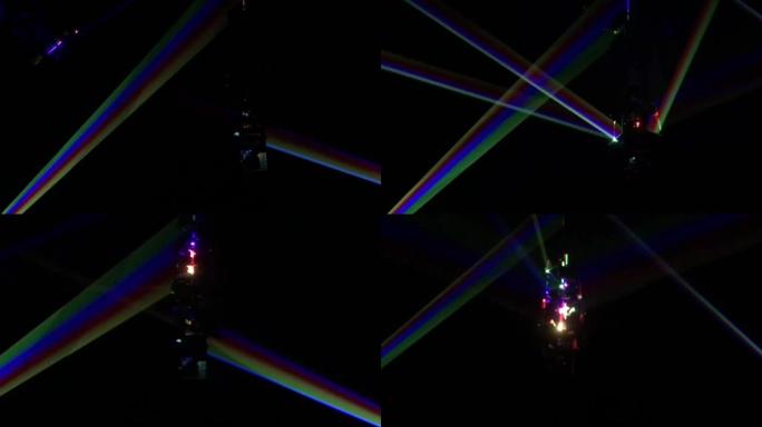 抽象彩色激光束线运动暗背景
