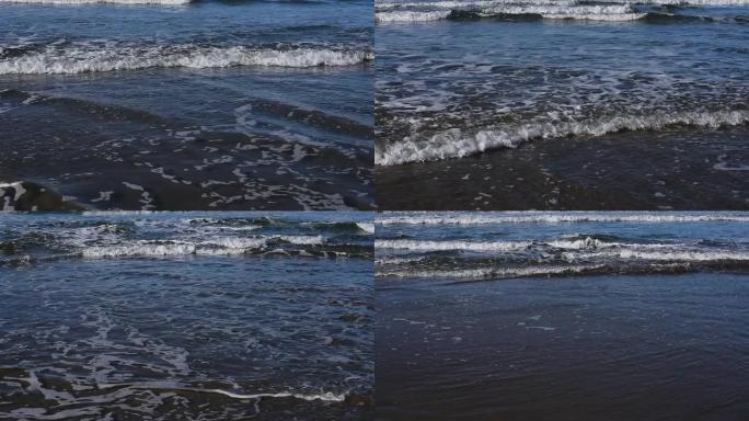 海浪冲撞沙滩潮汐冲浪太平洋西北海岸视频