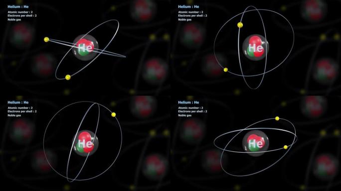 具有2个电子的氦原子与原子无限轨道旋转