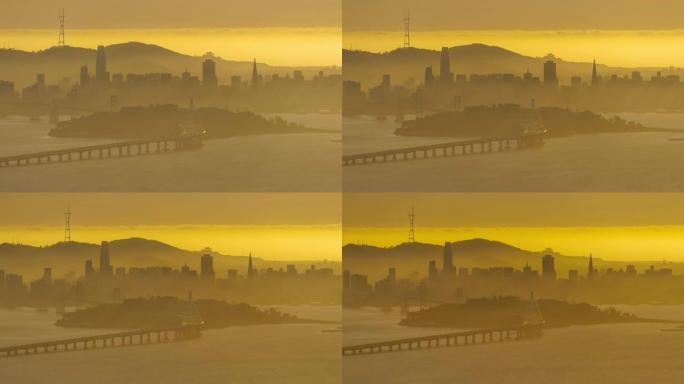 加利福尼亚州旧金山湾: 奥克兰的景色