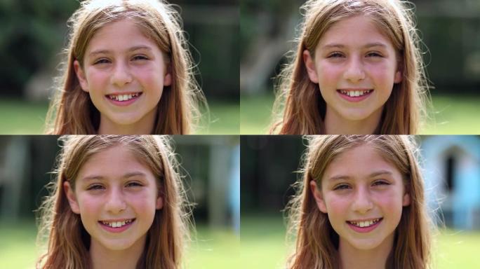 小女孩微笑片尾视频素材笑容露齿笑