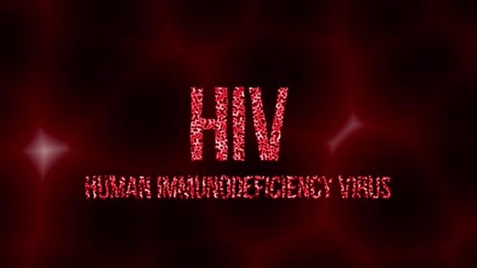 HIV病毒用血细胞感染文字
