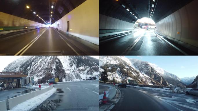 勃朗峰 -- 意大利的隧道，汽车驾驶