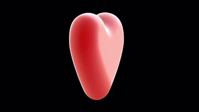 大红心旋转的3D动画。情人节概念。