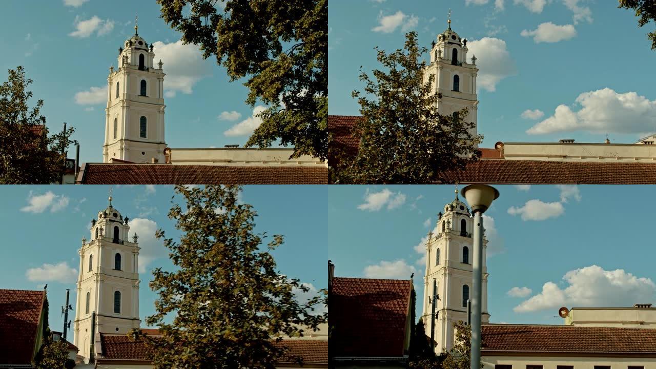 维尔纽斯，圣约翰教堂塔，跟踪镜头