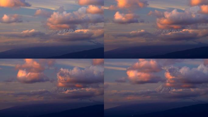 富士山在黄昏唯美风景自然美景视频素材