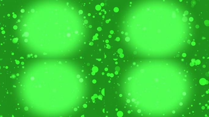 绿色背景上的4k抽象圣诞灯