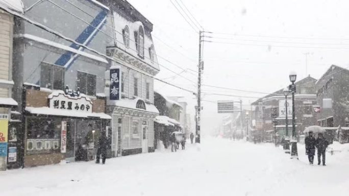 北海道小樽旅游景点的冬季。在日本旅行