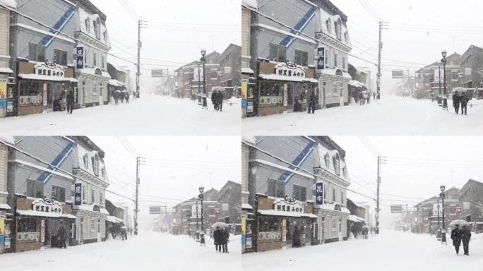 北海道小樽旅游景点的冬季。在日本旅行