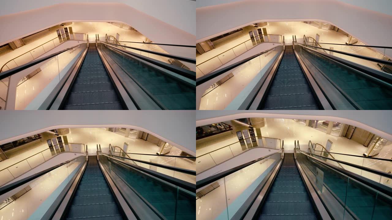 中国深圳购物中心自动扶梯楼梯向下移动