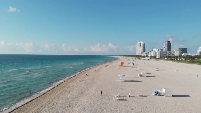 迈阿密海滩佛罗里达,无人机视图迈阿密海滩,丰富多彩的空中无人机视图迈阿密佛罗里达
