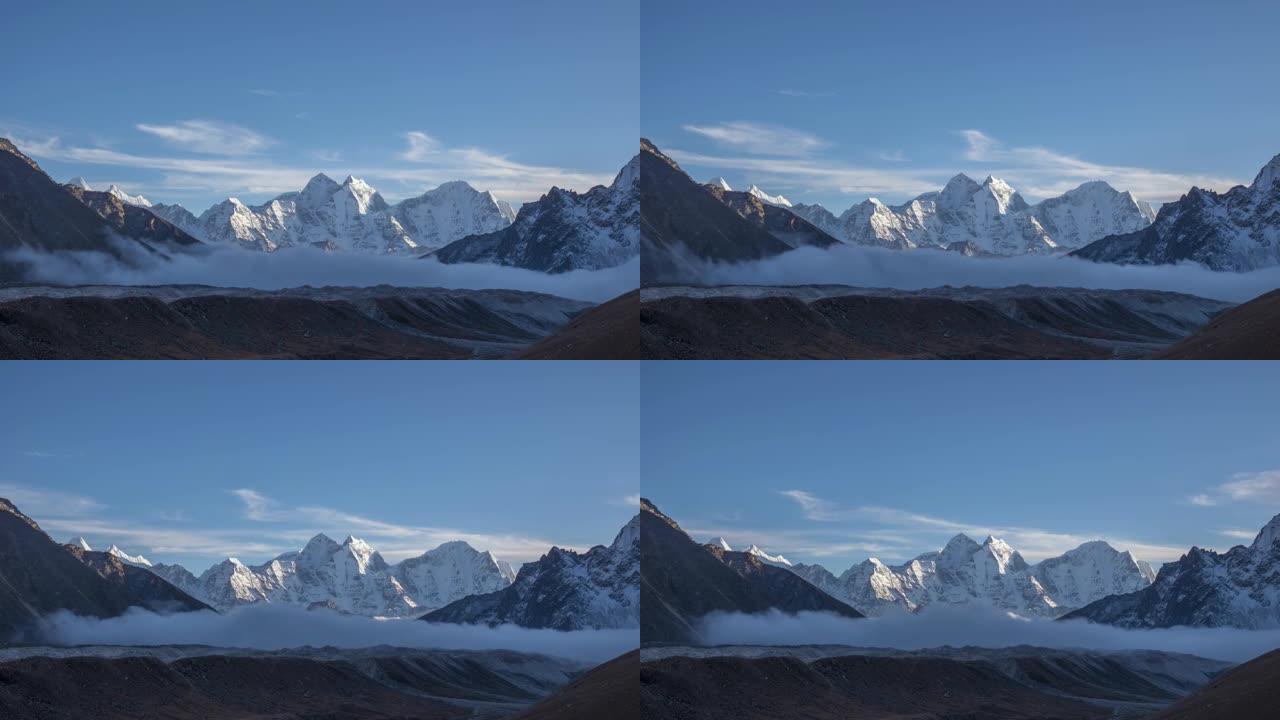 康特加和萨姆瑟库山脉。喜马拉雅山,尼泊尔