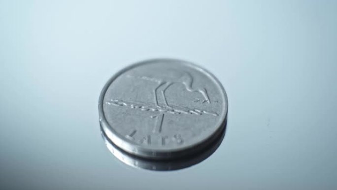 1拉脱维亚共和国的lats 2001鹳特写硬币