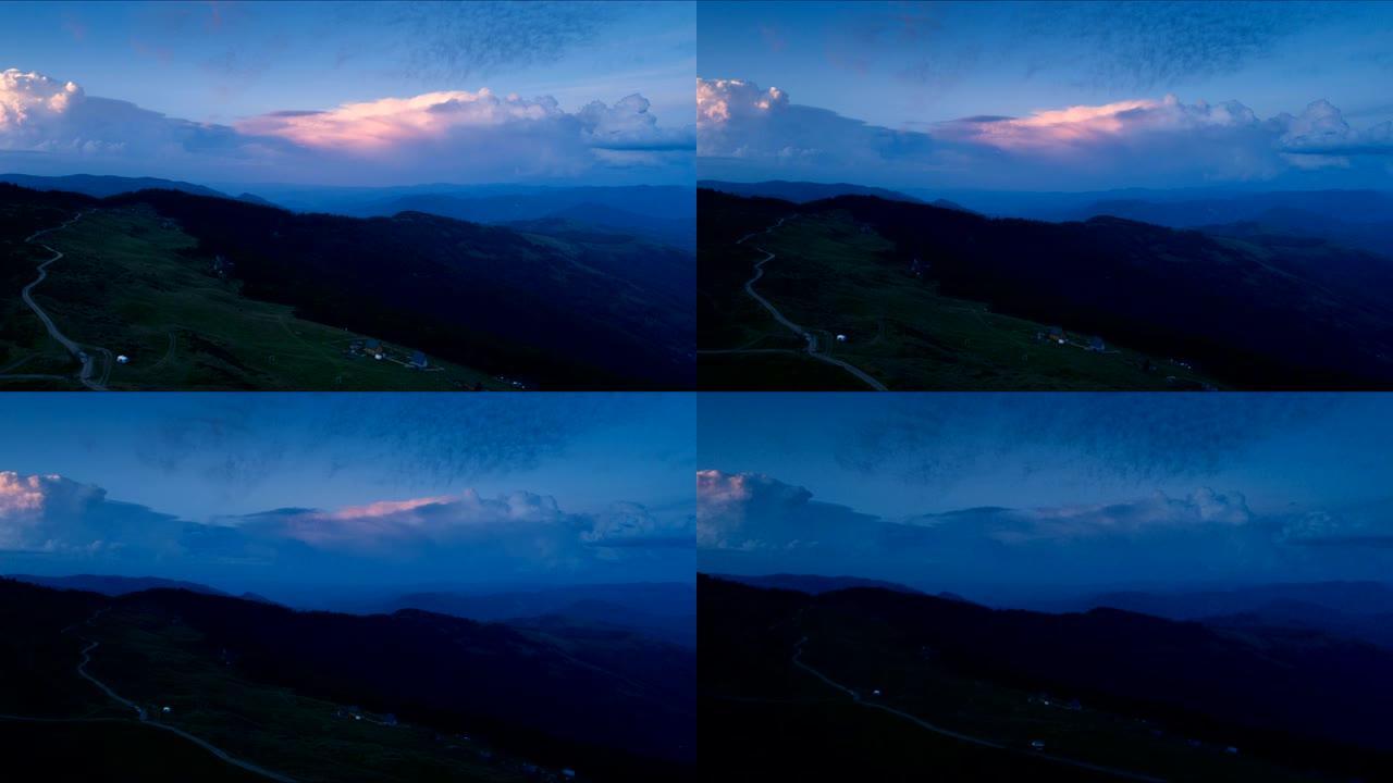 黑山科莫维山的日落