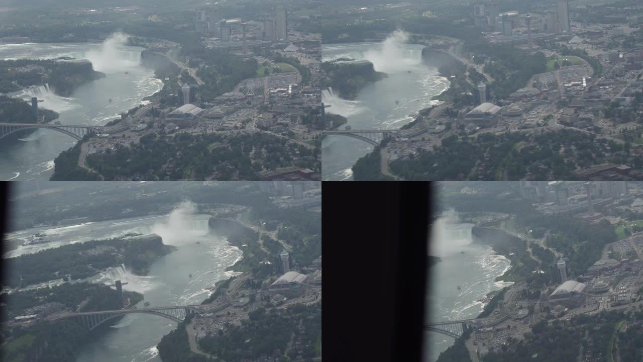 从直升机窗口看尼亚加拉瀑布