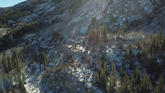 雪山鸟瞰图高原雪山大山俯瞰自然景色