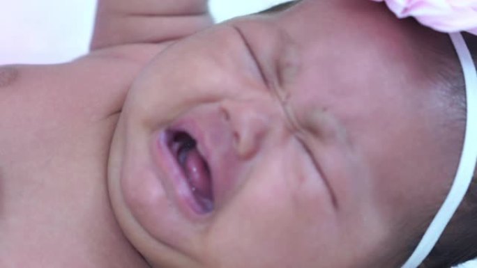 Asain婴儿的面部表情，哭泣，疾病，饥饿