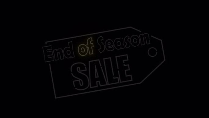 霓虹灯文字字母隔离在黑色上，用于促销销售、清仓销售和促销季节。
