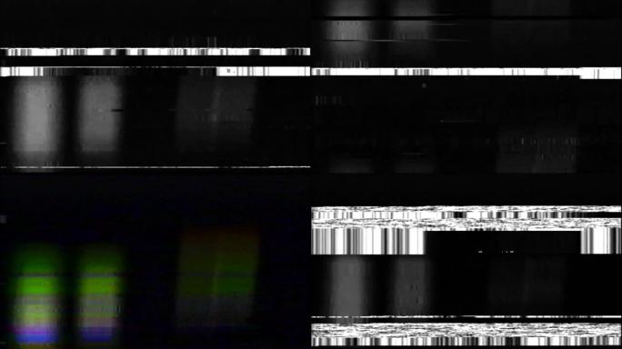 VHS故障模拟抽象数字动画旧电视。故障错误视频损坏。信号噪声。系统错误。独特的设计。信号不好。数字电