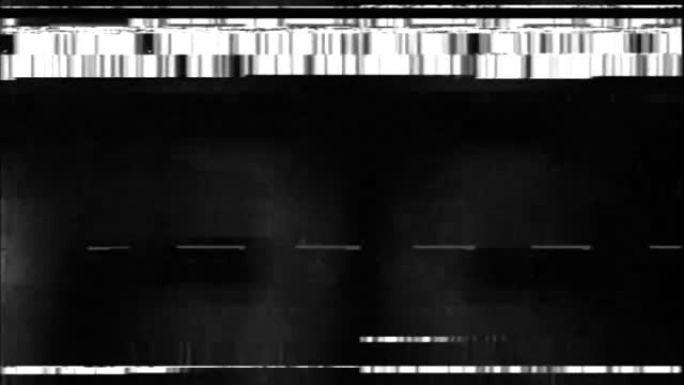 VHS故障模拟抽象数字动画旧电视。故障错误视频损坏。信号噪声。系统错误。独特的设计。信号不好。数字电