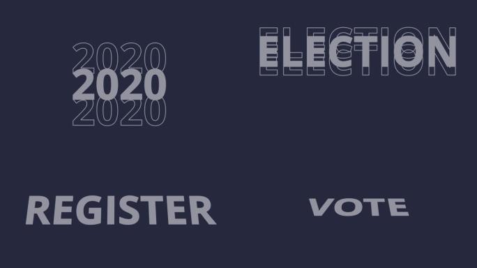 2020年选举投票注册文本动画