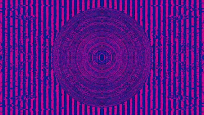 迷幻圆形曼陀罗，网络朋克项目的虹彩运动图形