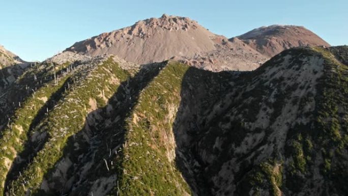 智利南部Chaiten火山的鸟瞰图