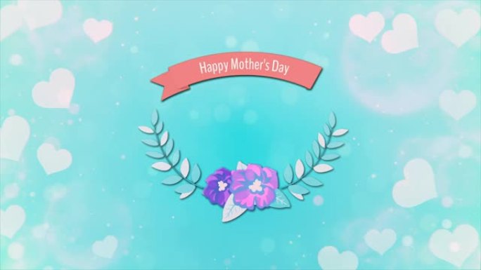 4k动画母亲节愿望与心脏数字动画背景