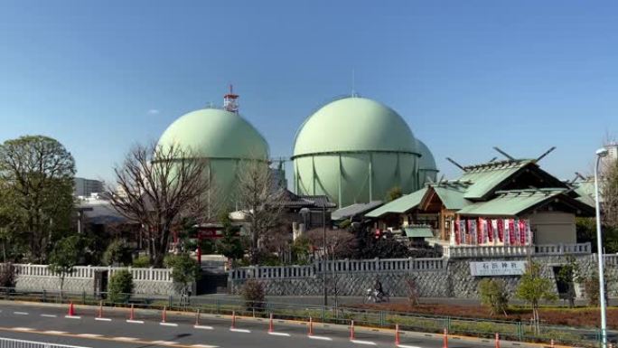 日本的煤气罐，东京景观