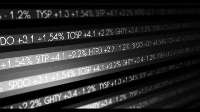 股票市场股票代码-模拟电影世界V2中的黑白金融数据滚动