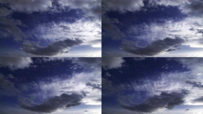 积云雨云移动天空天气云景自然