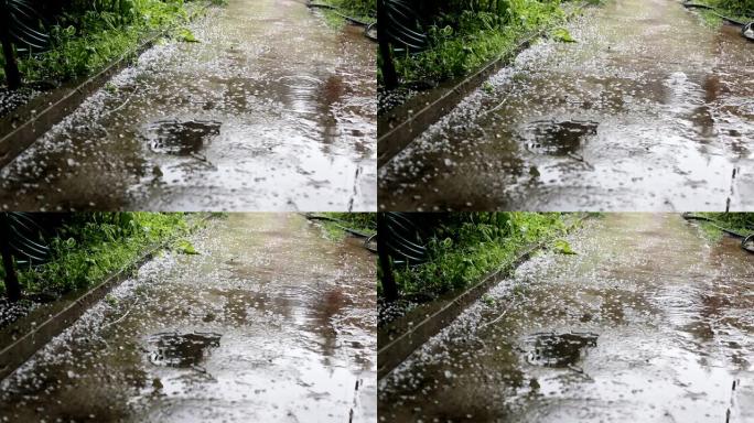 大雨，冰雹落地，恶劣天气，复制空间