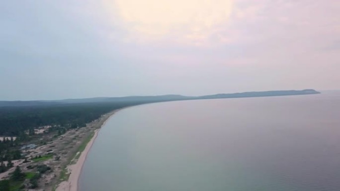 密歇根湖海岸的空中拍摄