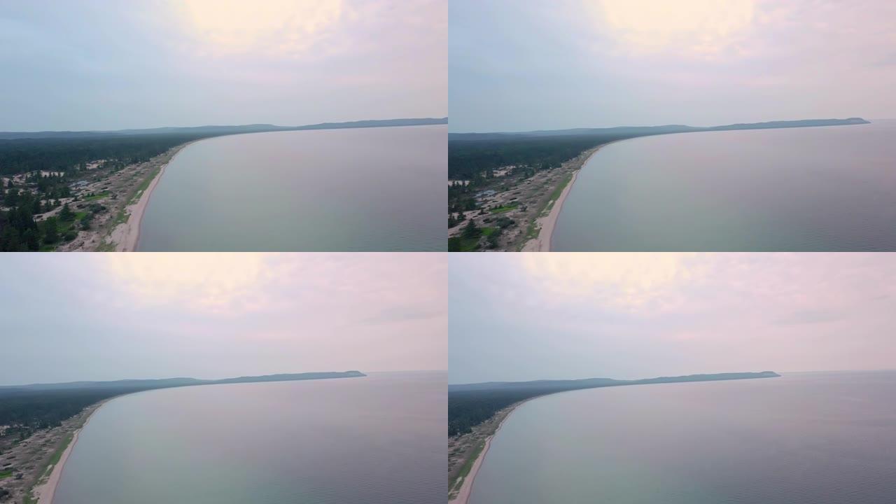 密歇根湖海岸的空中拍摄