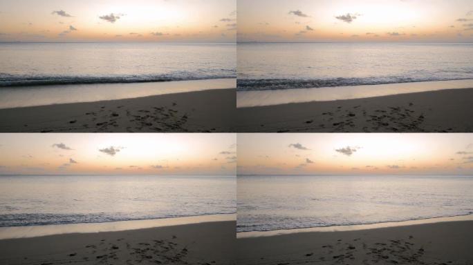 圣卢西亚海滩，圣卢西亚岛度假期间海滩上的日落