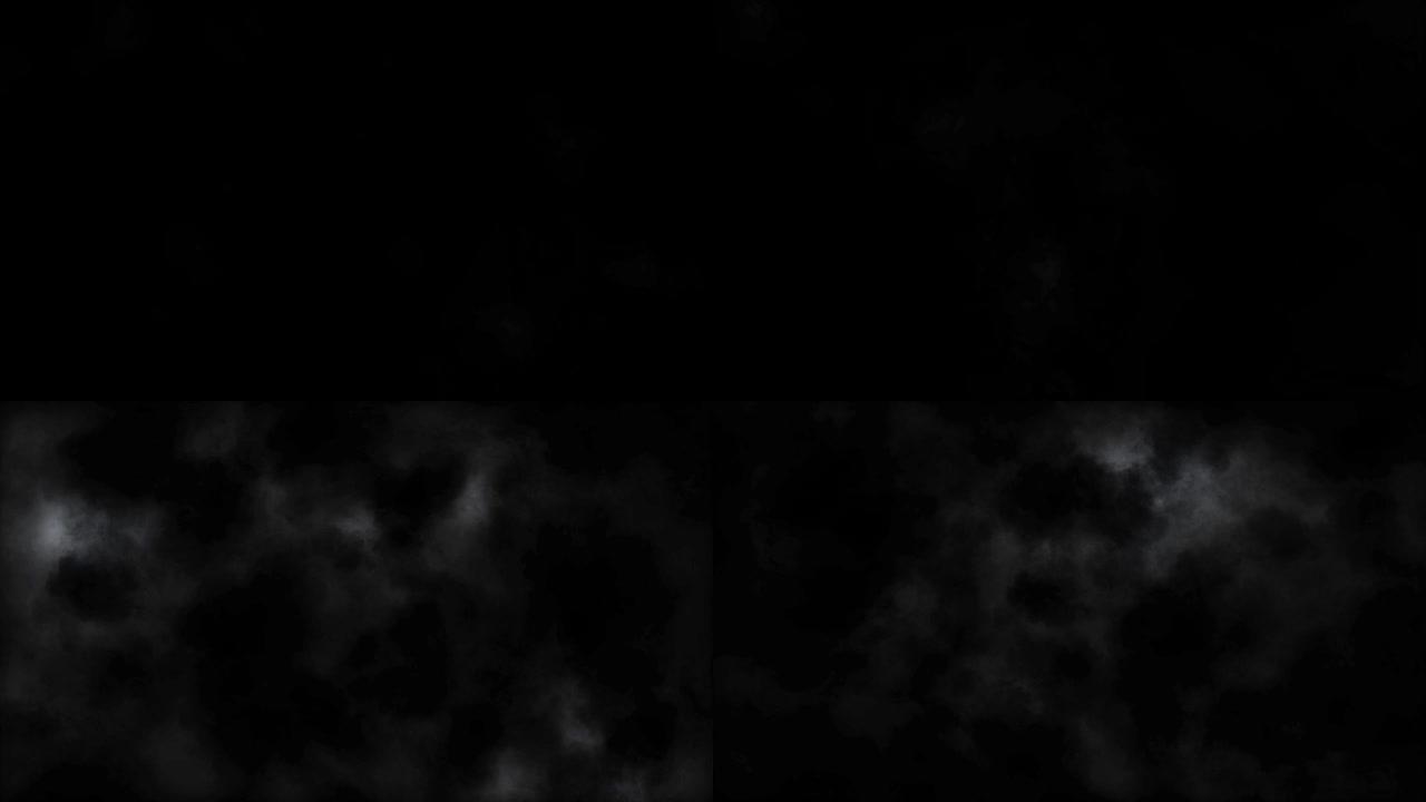 黑色背景1080上的阴郁暴云全景运动相机