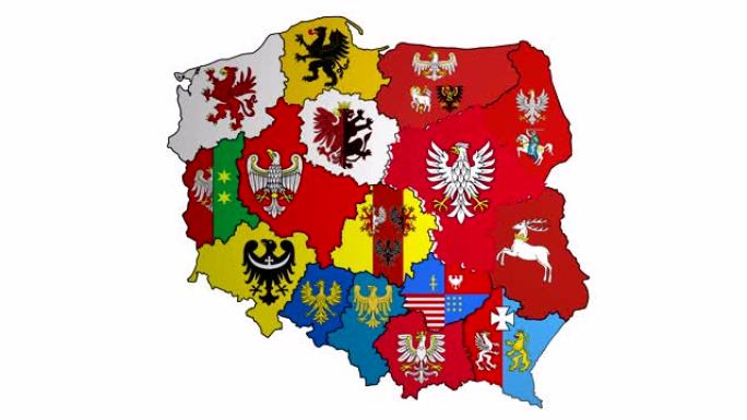 波兰行政区划的动画地图